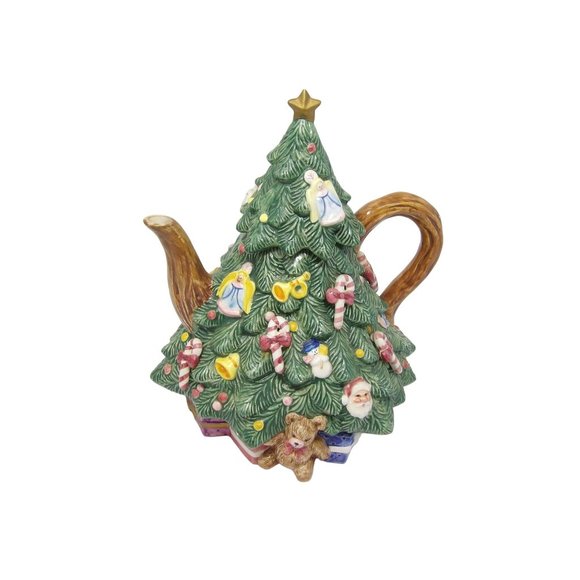 Vintage OCI Omnibus Sri Lanka 1992  Christmas Tree Pitcher 6 1/2 Cups 9" H - Picture 1 of 15